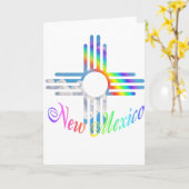 New Mexico Rainbow Zia Symbol Kaart (Gele Bloem)