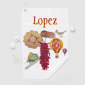 New Mexico Red Chile Pinõn Zia Hot Air Balloon  Golfhanddoek (Insitu)