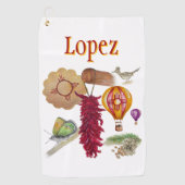 New Mexico Red Chile Pinõn Zia Hot Air Balloon  Golfhanddoek (Voorkant)