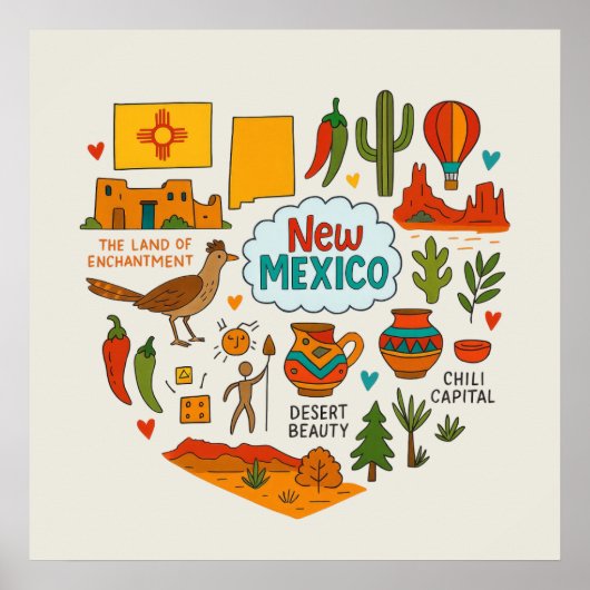 New Mexico Reisiconen Poster (Voorkant)
