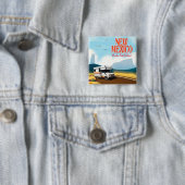 New Mexico Reisposter Vierkante Button 5,1 Cm (In situ)