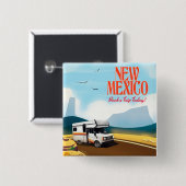 New Mexico Reisposter Vierkante Button 5,1 Cm (Voorkant /achterkant)