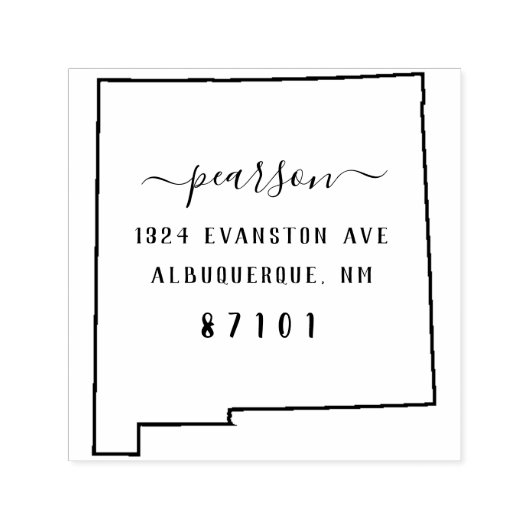 New Mexico retouradres stempel zelf-inkt (Design)