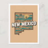 New Mexico Retro Travel Design Iconische Verenigde Briefkaart (Voorkant)