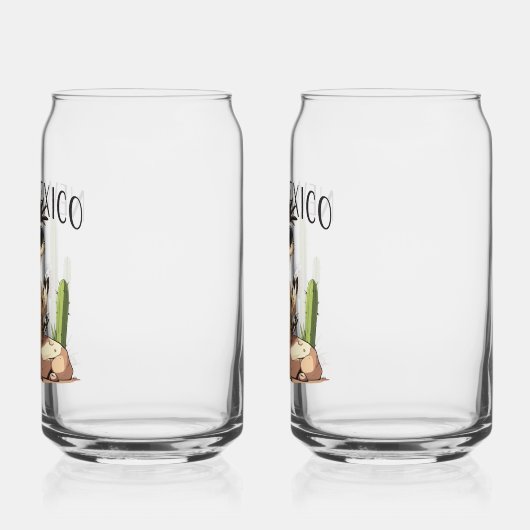 New Mexico Roadrunner having a beverage Blikvorm Glas (Links)