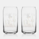 New Mexico Roadrunner having a beverage Blikvorm Glas (Achterkant)