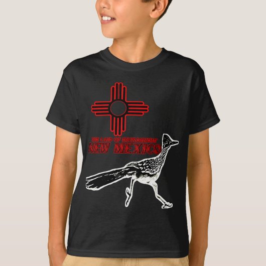 New Mexico Roadrunner Land van betovering Zia Symb T-shirt (Voorkant)
