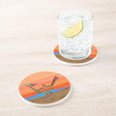 New Mexico Roadrunner Zandsteen Onderzetter (Zijkant)