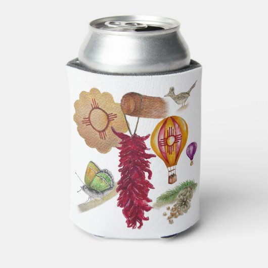 New Mexico Rood Chili Pinõn Zia Hete Luchtballon Blikjeskoeler (Blikje Achterkant)