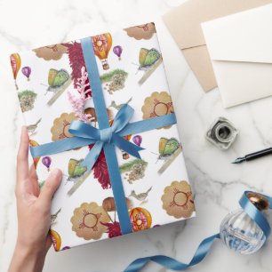 New Mexico Rood Chili Pinõn Zia Hete Luchtballon Cadeaupapier