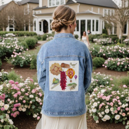 New Mexico Rood Chili Pinõn Zia Hete Luchtballon Denim Jacket