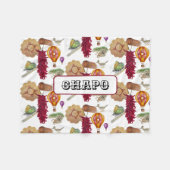 New Mexico Rood Chili Pinõn Zia Hete Luchtballon Fleece Deken (Voorkant (Horizontaal))