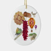 New Mexico Rood Chili Pinõn Zia Hete Luchtballon Keramisch Ornament (Rechts)