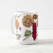 New Mexico Rood Chili Pinõn Zia Hete Luchtballon Koffiemok (Voorkant links)