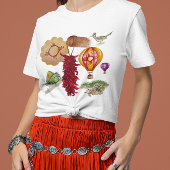 New Mexico Rood Chili Pinõn Zia Hete Luchtballon T-shirt