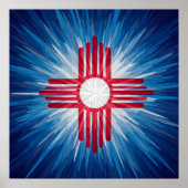 New Mexico rood wit en blauw Poster (Voorkant)