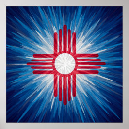 New Mexico rood wit en blauw Poster