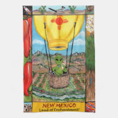 New Mexico Roswell Alien Funny Hot Air Ballon Zia Theedoek (Verticaal)