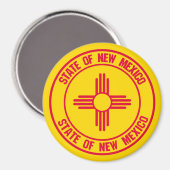 New Mexico Round Emblem Magneet (Voorkant / Achterkant)
