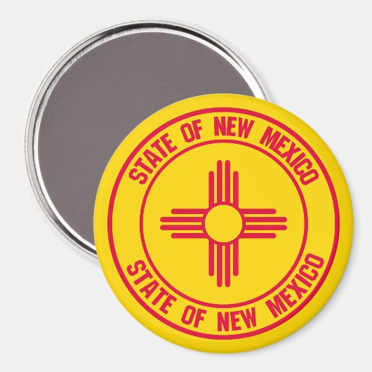 New Mexico Round Emblem Magneet (Voorkant / Achterkant)