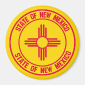 New Mexico Round Emblem Magneet (Voorkant)