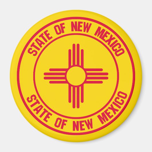 New Mexico Round Emblem Magneet (Voorkant)