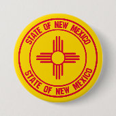 New Mexico Round Emblem Ronde Button 7,6 Cm (Voorkant)