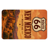 New Mexico Route 66 Adobe Sunset Kunst Magneet (Horizontaal)