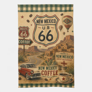 New Mexico Route 66 Betoverde Café Stijl Theedoek