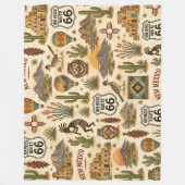 New Mexico Route 66 Cozy Mesa Fleece Deken (Voorkant)