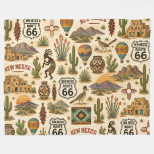 New Mexico Route 66 Cozy Mesa Fleece Deken