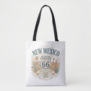 New Mexico Route 66 Desert Ziel Boho Tote Bag