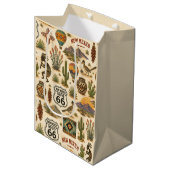 New Mexico Route 66 Fiesta Trail Medium Cadeauzakje (Voorkant Gekanteld)