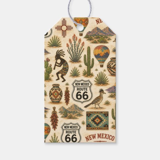New Mexico Route 66 Fiesta Trails Cadeaulabel (Voorkant)