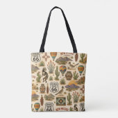 New Mexico Route 66 Mesa Miles Tote Bag (Achterkant)