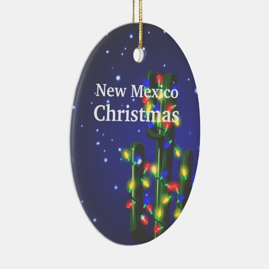 New Mexico Saguaro Cactus kerstversiering Keramisch Ornament (Rechts)