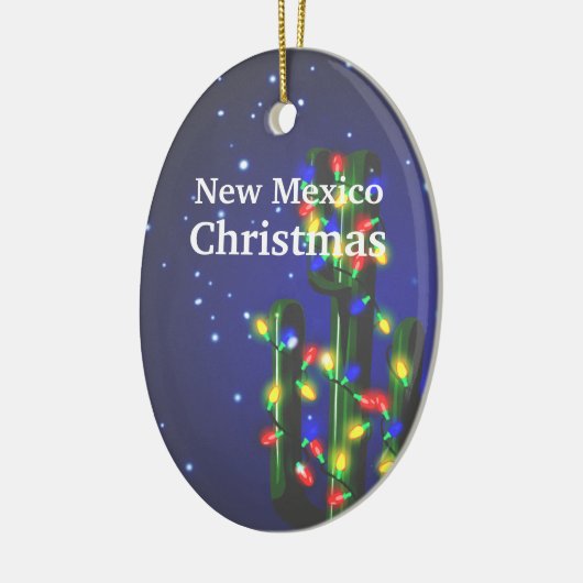 New Mexico Saguaro Cactus kerstversiering Keramisch Ornament (Links)