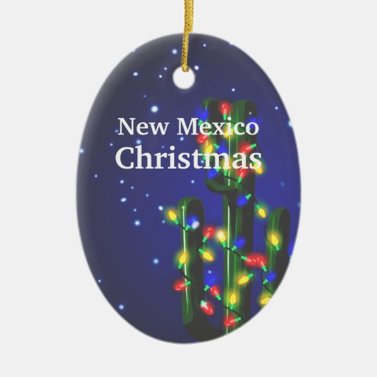 New Mexico Saguaro Cactus kerstversiering Keramisch Ornament (Voorkant)