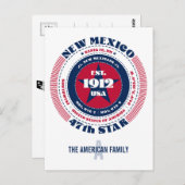 New Mexico, Santa Fe, NM, Patriottisch, Monogram Briefkaart (Voorkant / Achterkant)