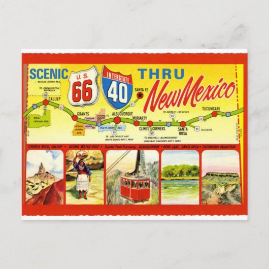 New Mexico - Schilderachtig VS 66 Interstate 40 Briefkaart (Voorkant)
