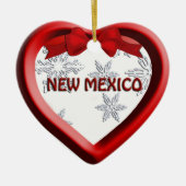 New Mexico Snowflake Heart kerstversiering Keramisch Ornament (Voorkant)