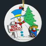 New Mexico Snowman Keramisch Ornament<br><div class="desc">New Mexico Snowman</div>