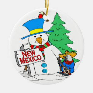 New Mexico Snowman Keramisch Ornament