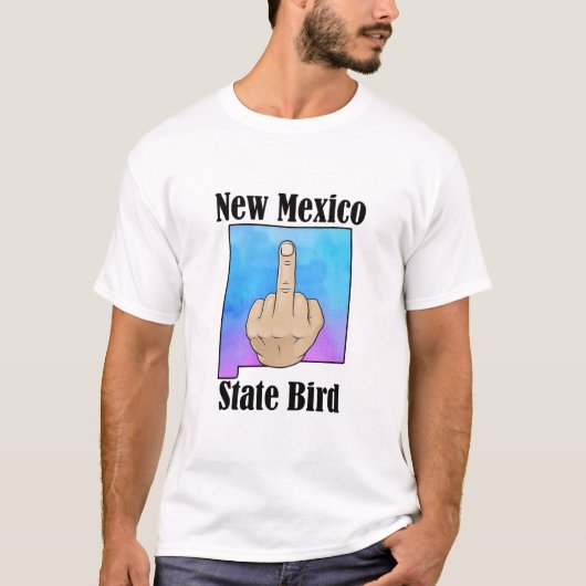 New Mexico staat vogel t-shirt middelvinger kleur (Voorkant)