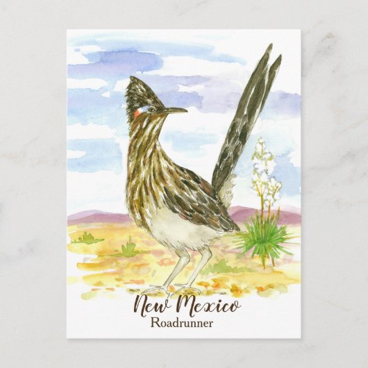 New Mexico State Bird Roadrunner Yucca Briefkaart (Voorkant)