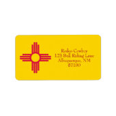 New Mexico State Flag Zia Sun Etiket (Voorkant)