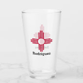 New Mexico State Flag- Zia Sun Personalized Glas (Achterkant)