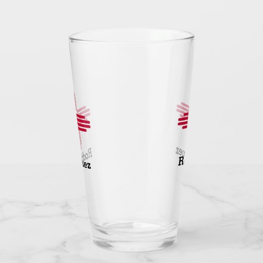 New Mexico State Flag- Zia Sun Personalized Glas (Rechts)