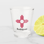 New Mexico State Flag- Zia Sun Personalized Shot Glas (Voorkant)