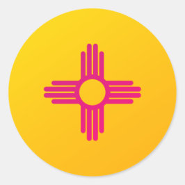 New Mexico State Flag Zia Sun Ronde Sticker